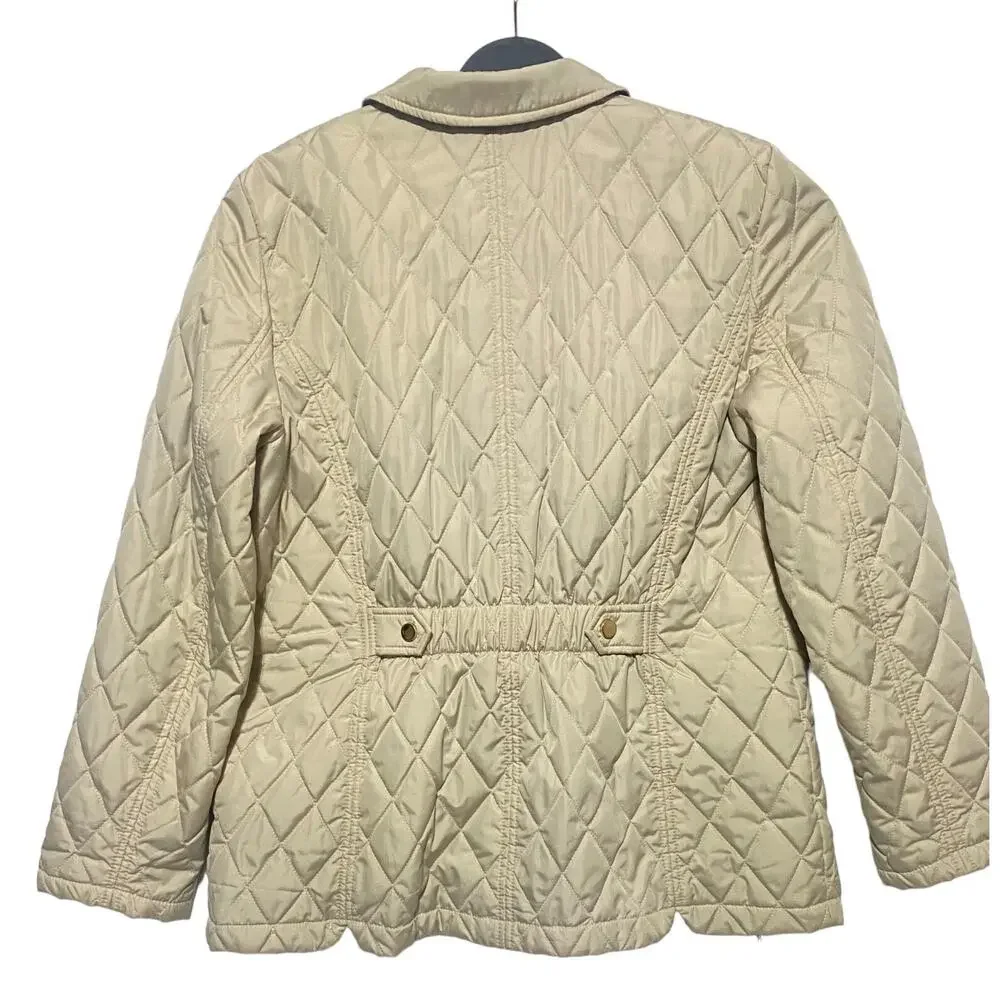 Charter Club Women's Large White Lightweight Jacket Zip Snap Lined